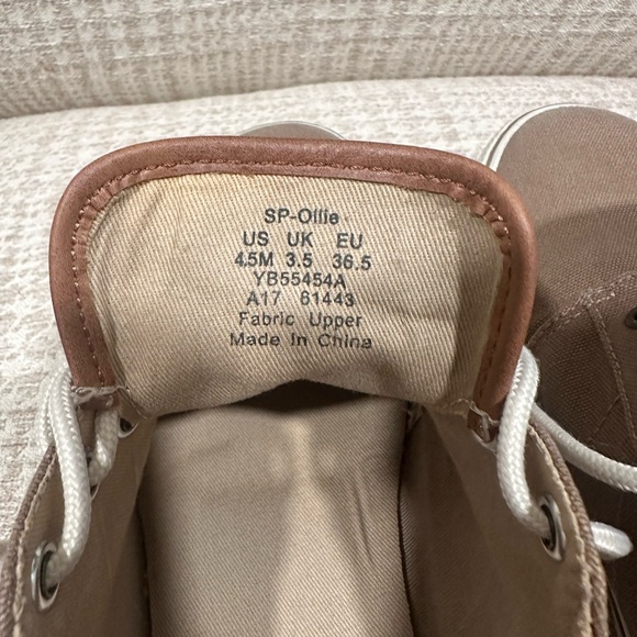 Sperry Boys Brown Canvas Casual Sneakers Size 4.5 - Picture 9 of 9